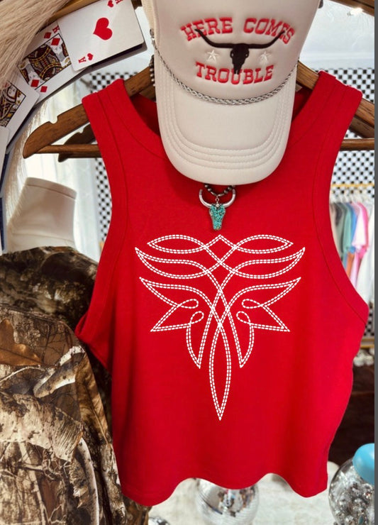 Boot Stitch Cropped Tank