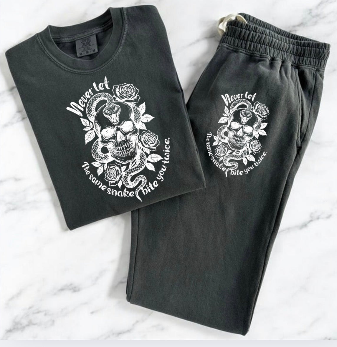 Never Let The Same Snake Tee & Sweatpants Set