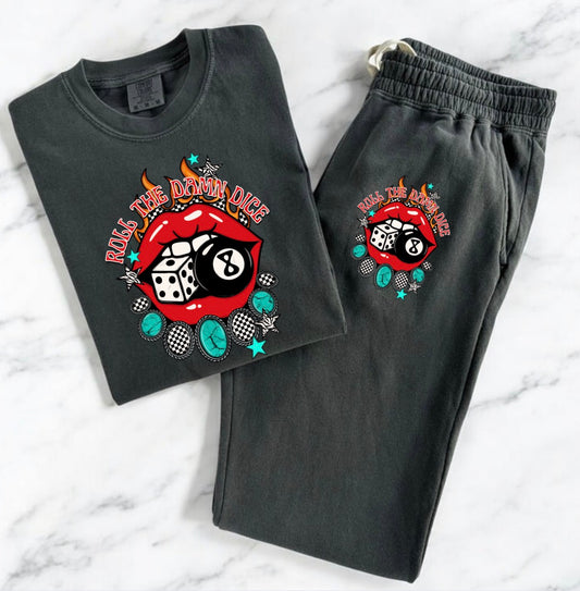 Roll The Damn Dice Tee & Sweatpants Set