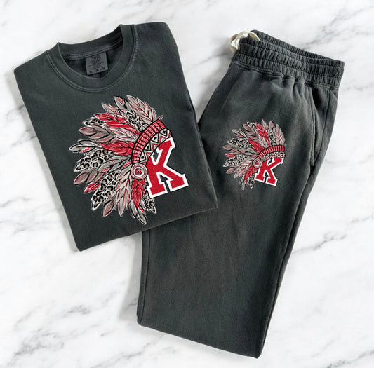 K Headdress Tee & Sweatpants Set